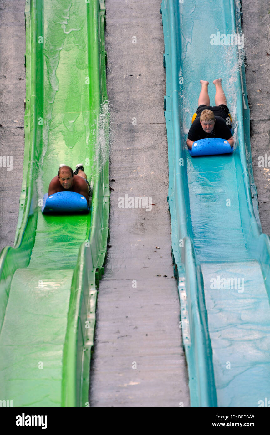 Water slide at Hurricane Harbor waterpark , Six Flags Over Texas ...