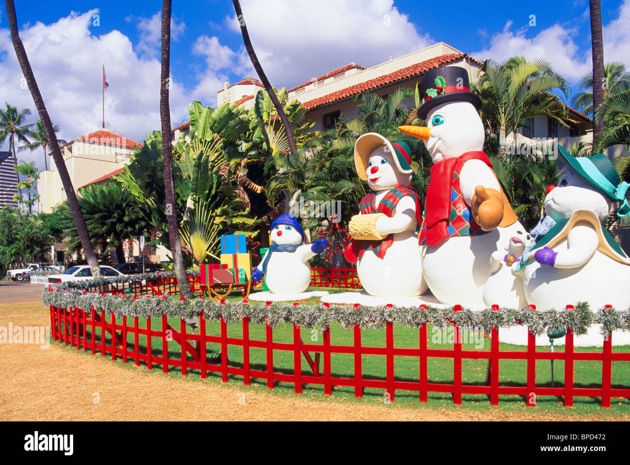 Hawaii Christmas, Snowmen Decorations, Honolulu Hale (City Hall