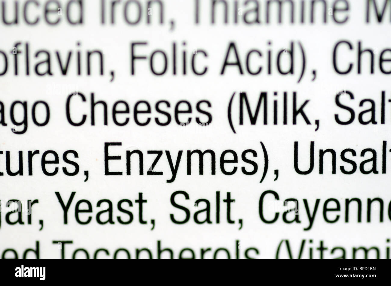 Nutrition Information On Food Package Stock Photo Alamy