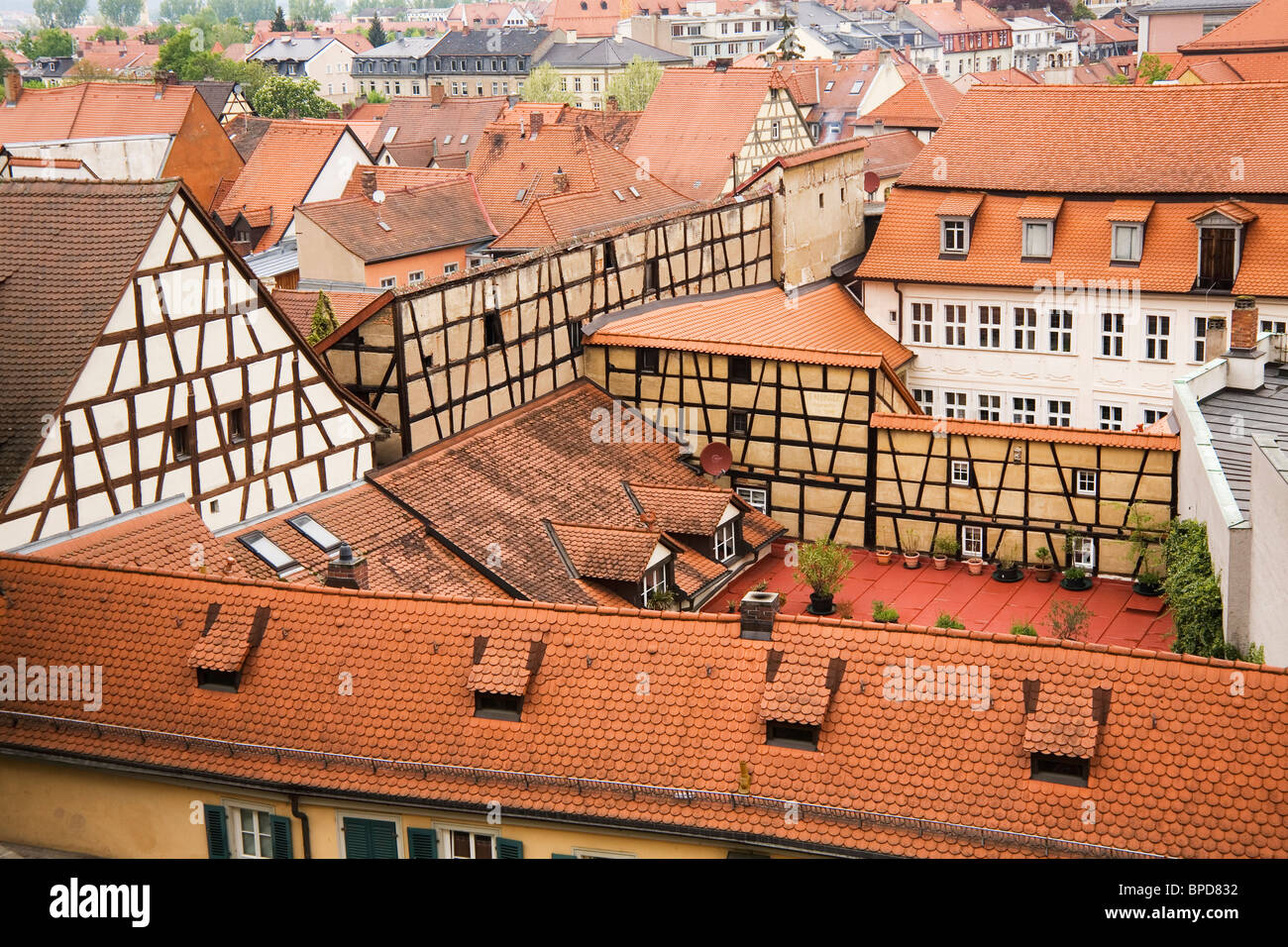 Halftimbered buildings in the heart of Bamberg's Altstadt (Old Town