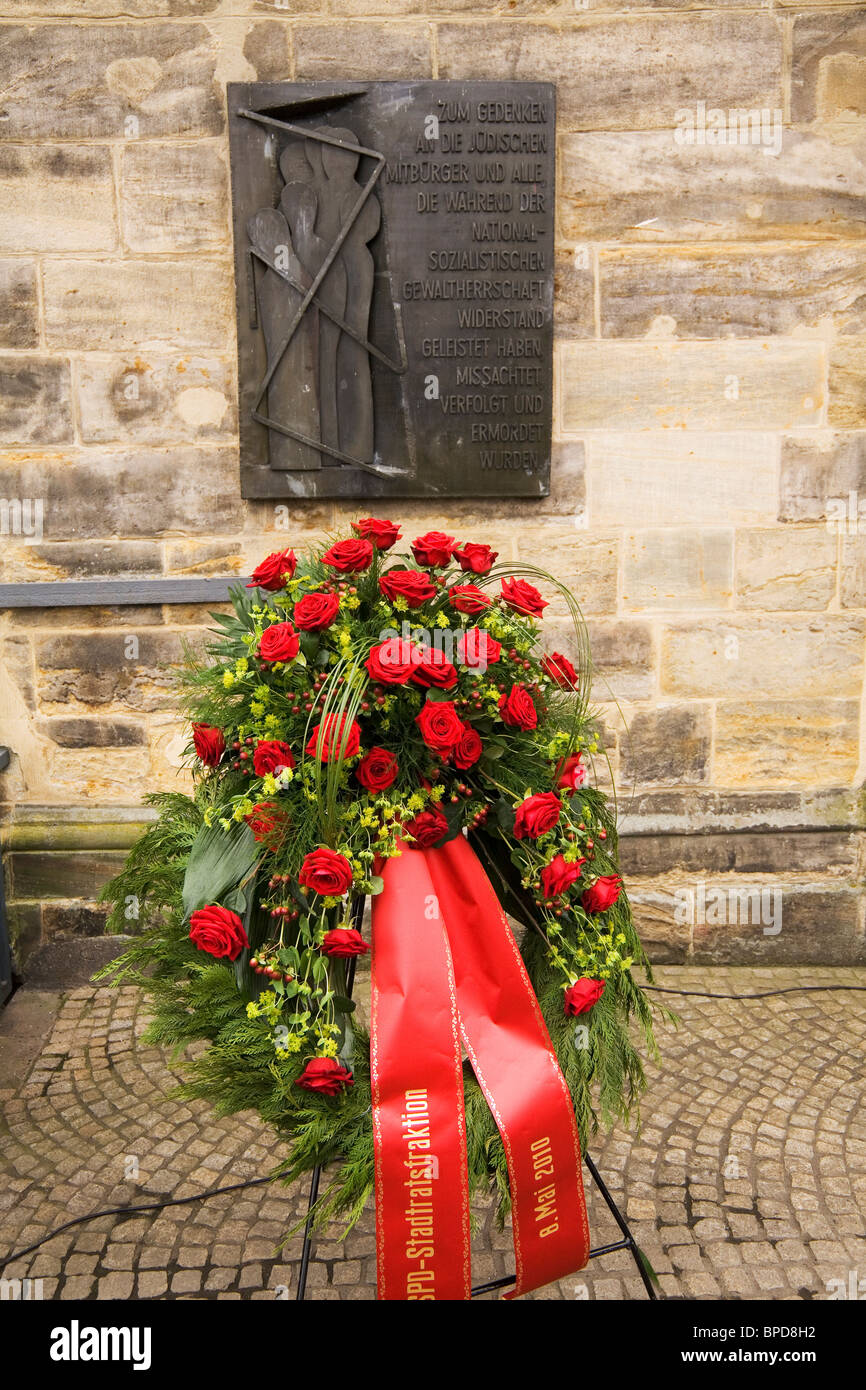 Nazi Flower A wreath of roses have been laid in memory of Jewish victims of Nazism ...