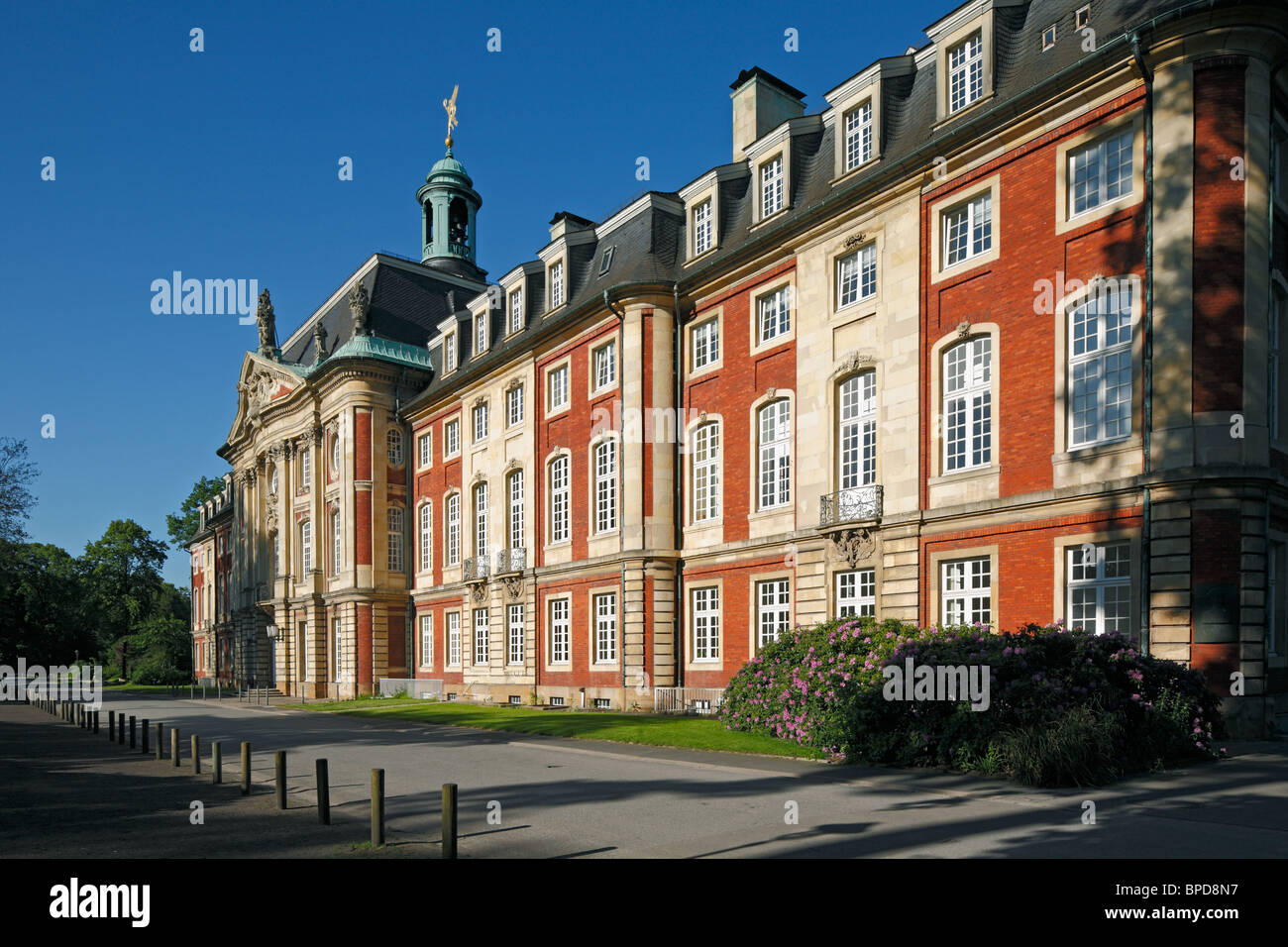 Fuerstbischoefliches Barockschloss, Sitz der Westfaelischen Wilhelms-Universitaet in Muenster, Westfalen, Nordrhein-Westfalen Stock Photo