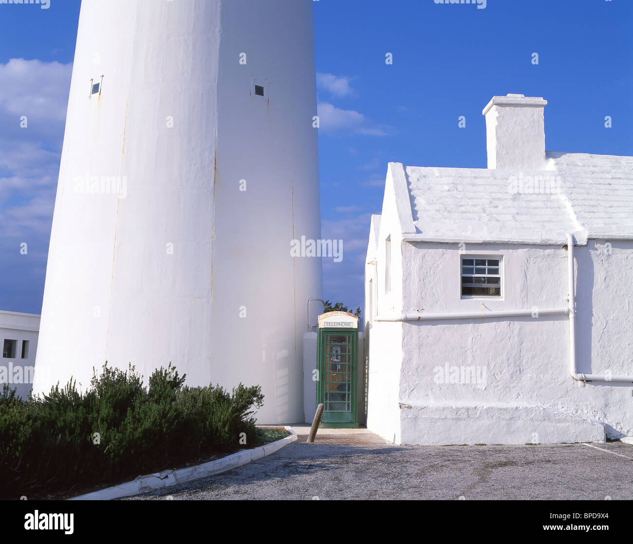 Lighthouse and tearooms, Gibb's Hill Lighthouse, Southampton Parish, Bermuda Stock Photo