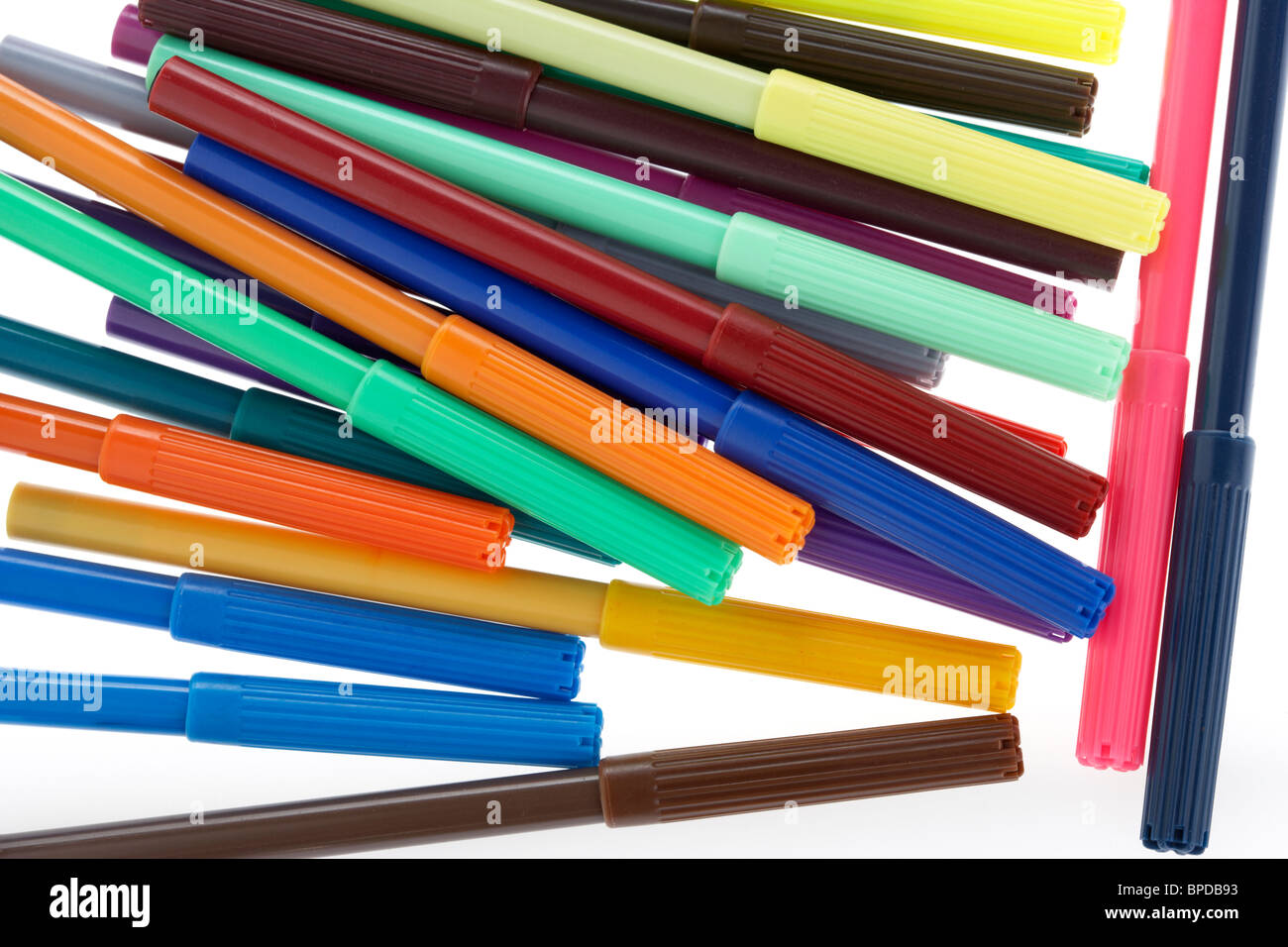 Thick Felt Tip Pens Colorful Set Upright Standing In A Row Isolated Vector  Illustration On White Background Stock Illustration - Download Image Now -  iStock