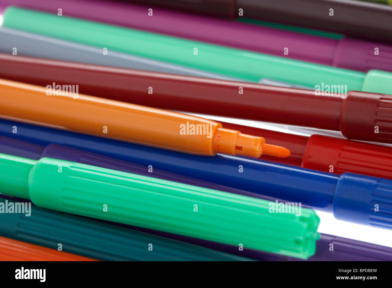 selection of felt tip pens Stock Photo