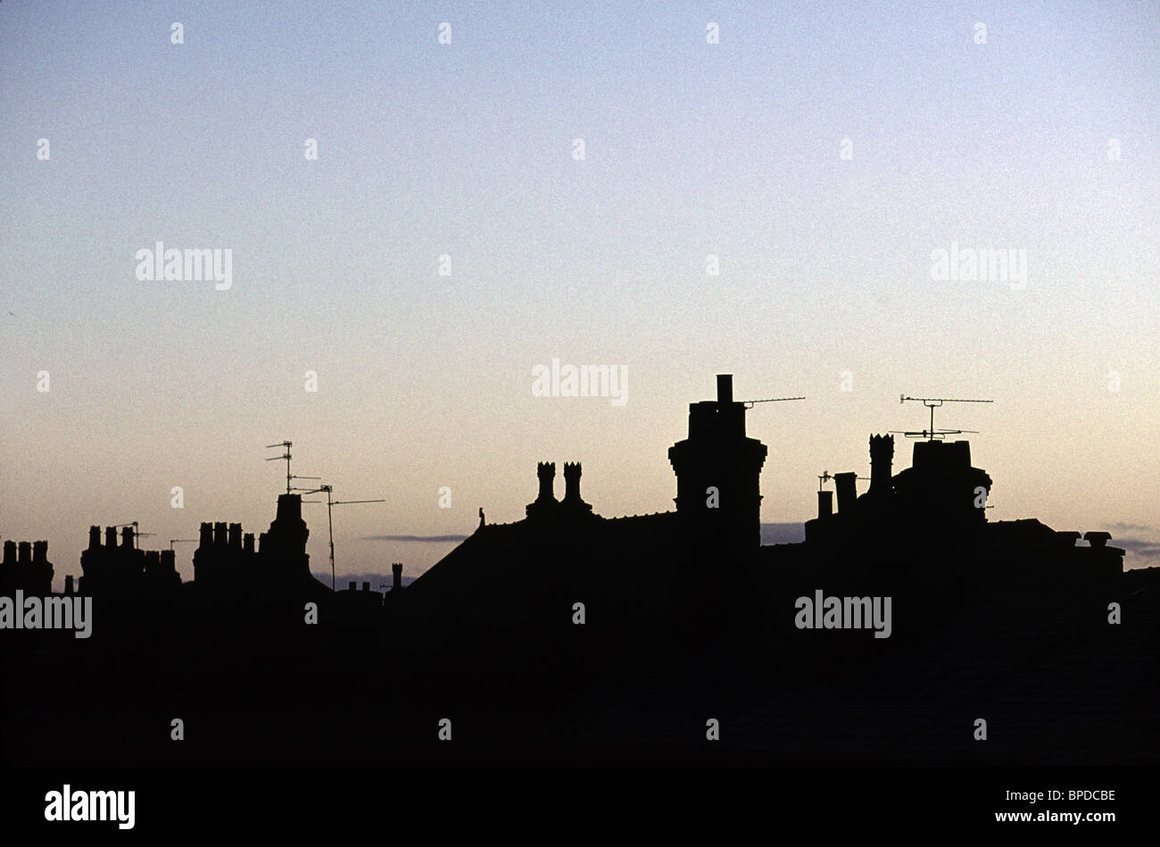 Silhouette of London rooftops at dusk Stock Photo Alamy