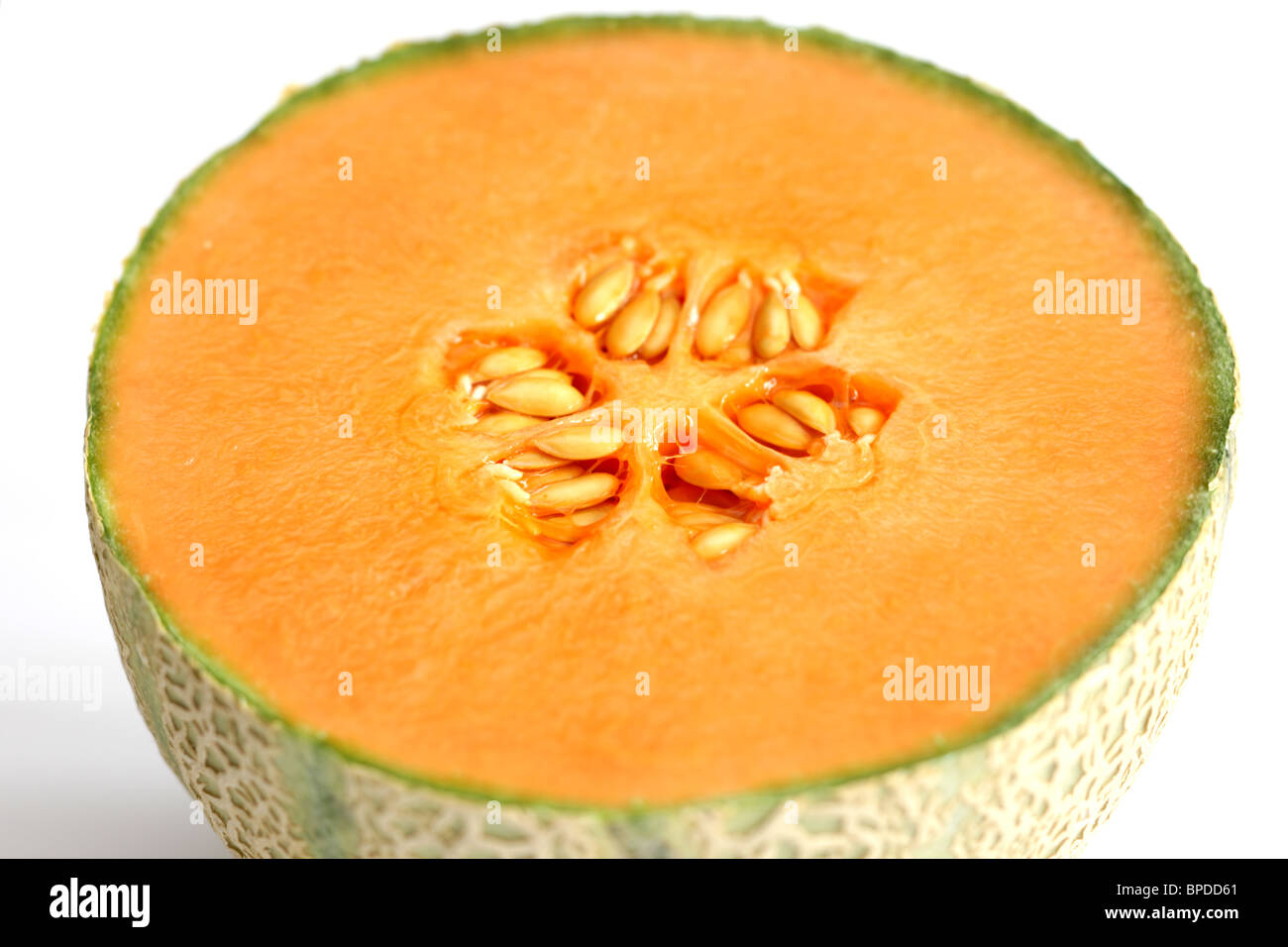 Half Cantaloupe Melon Stock Photo Alamy