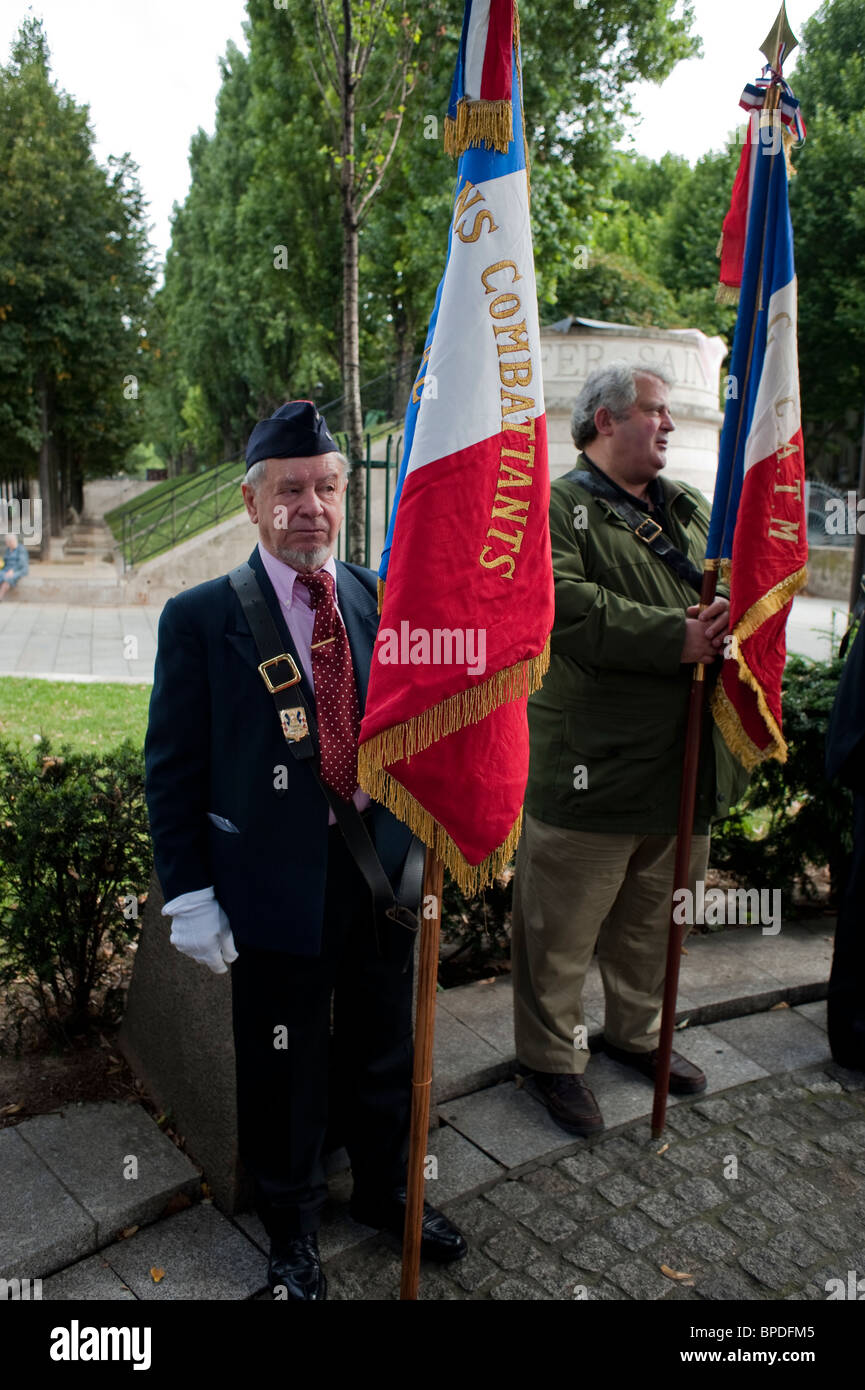 Paris, France, City Commemorates the Anniversary of its Liberation, 'World War II' Veterans at Ceremony, French resistance, commemorating Paris, holocaust jews paris wwII Stock Photo