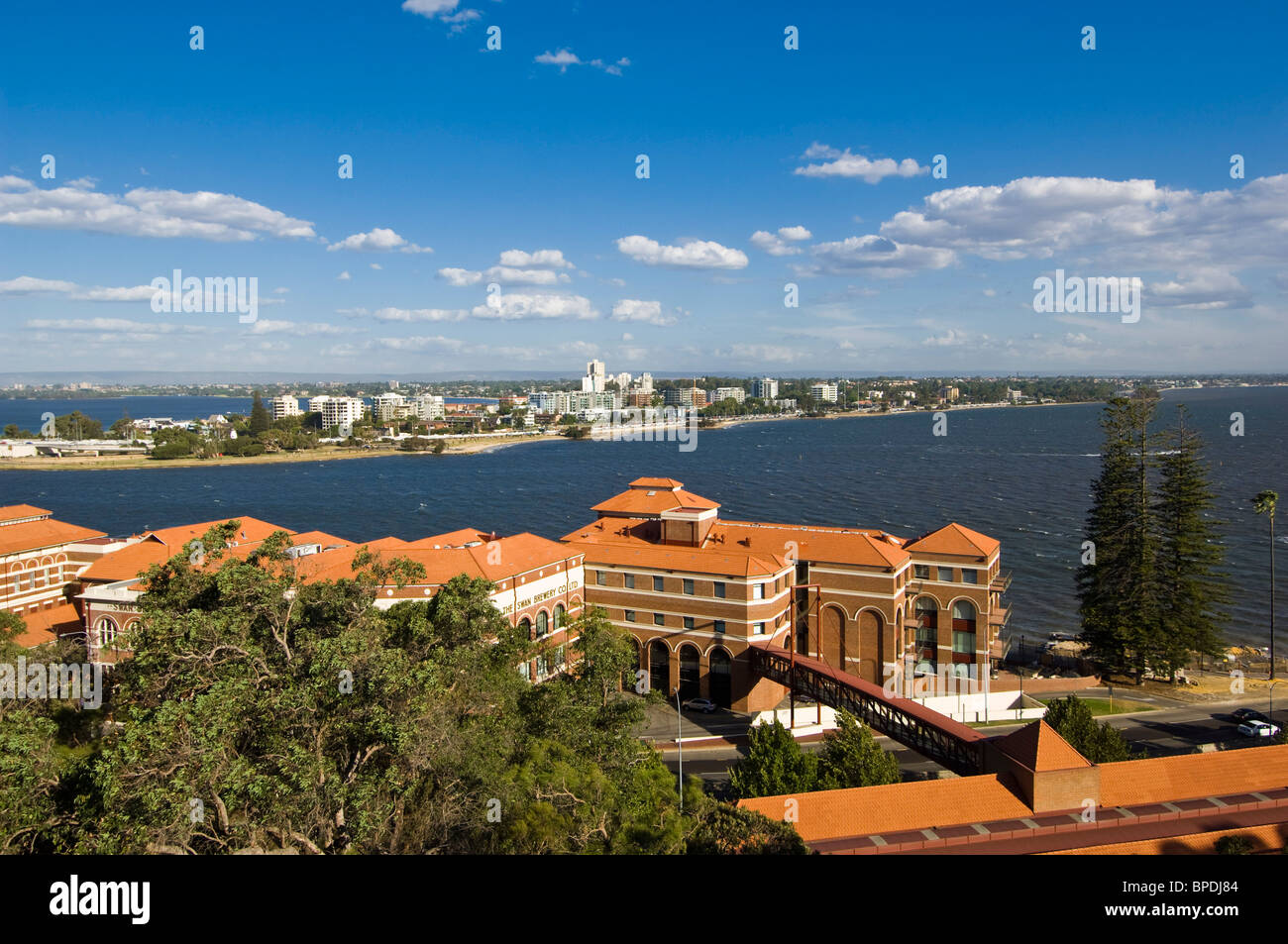 Swan Brewery and the Swan River, Perth, Western Australia. Stock Photo