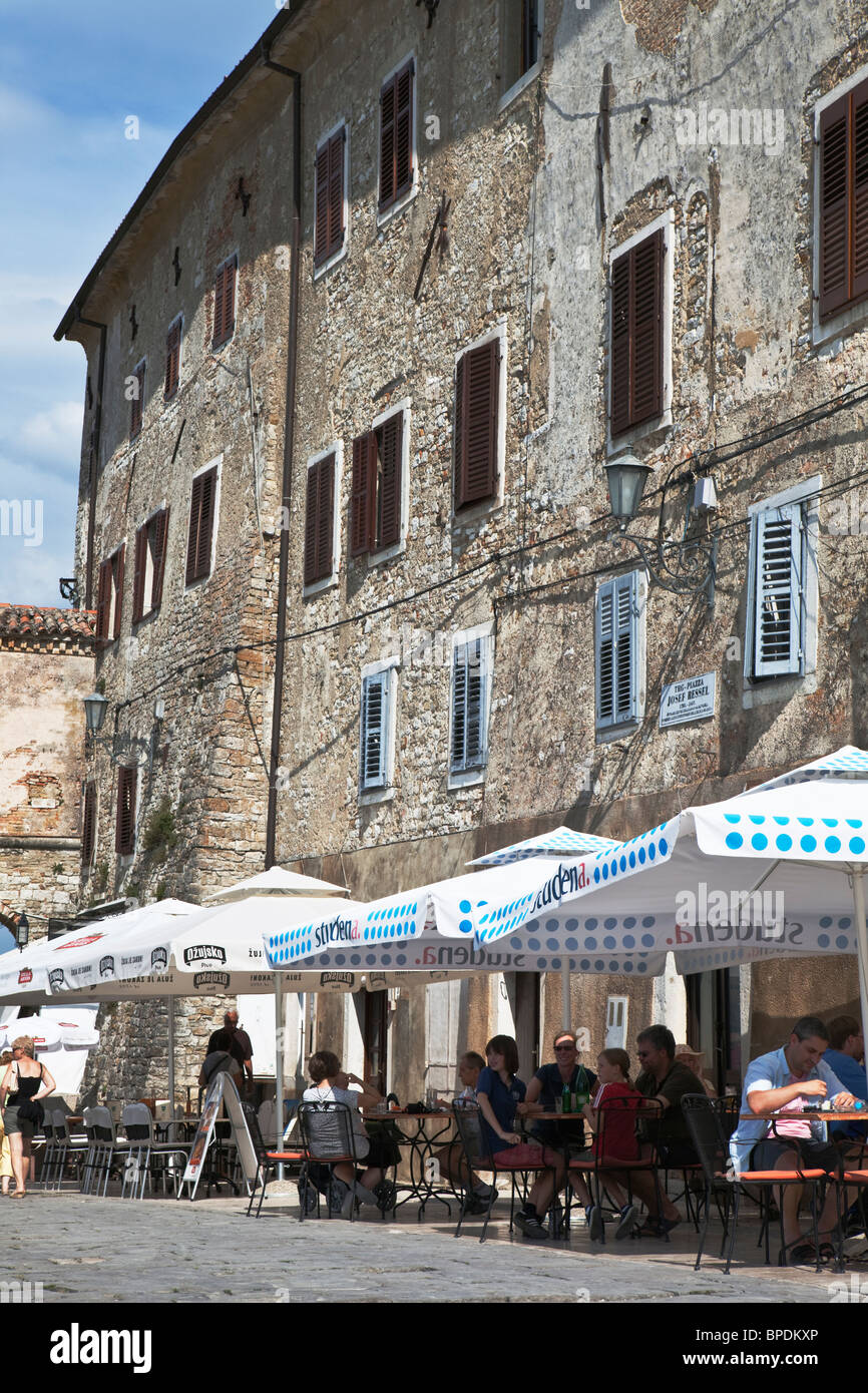 Cafes in Motovun Istria Croatia Stock Photo
