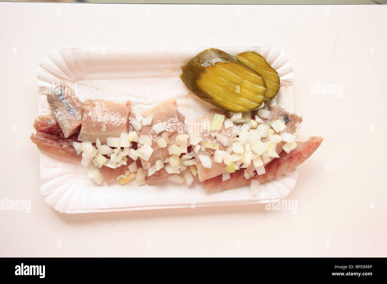 Herring snack in Amsterdam Stock Photo Alamy