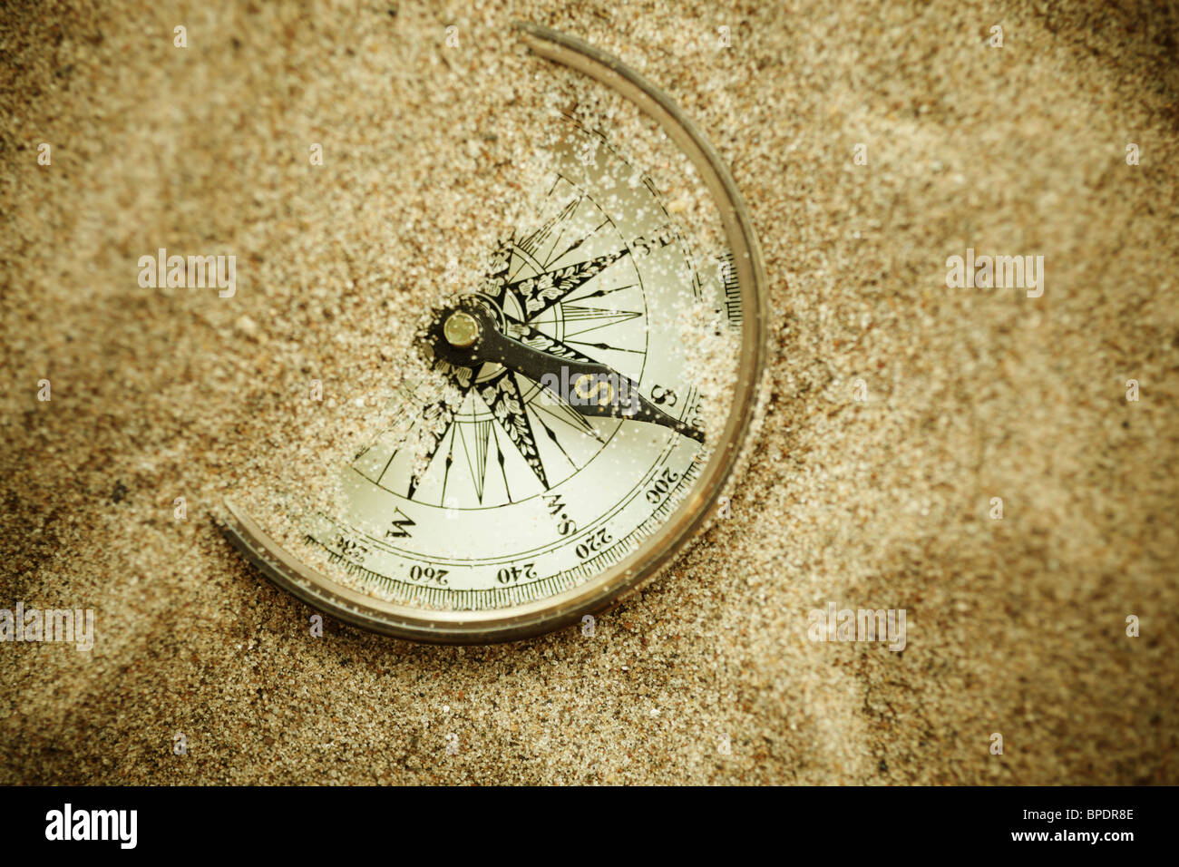 Compas Signature Antique brass direction sign hi-res stock photography and images - Alamy