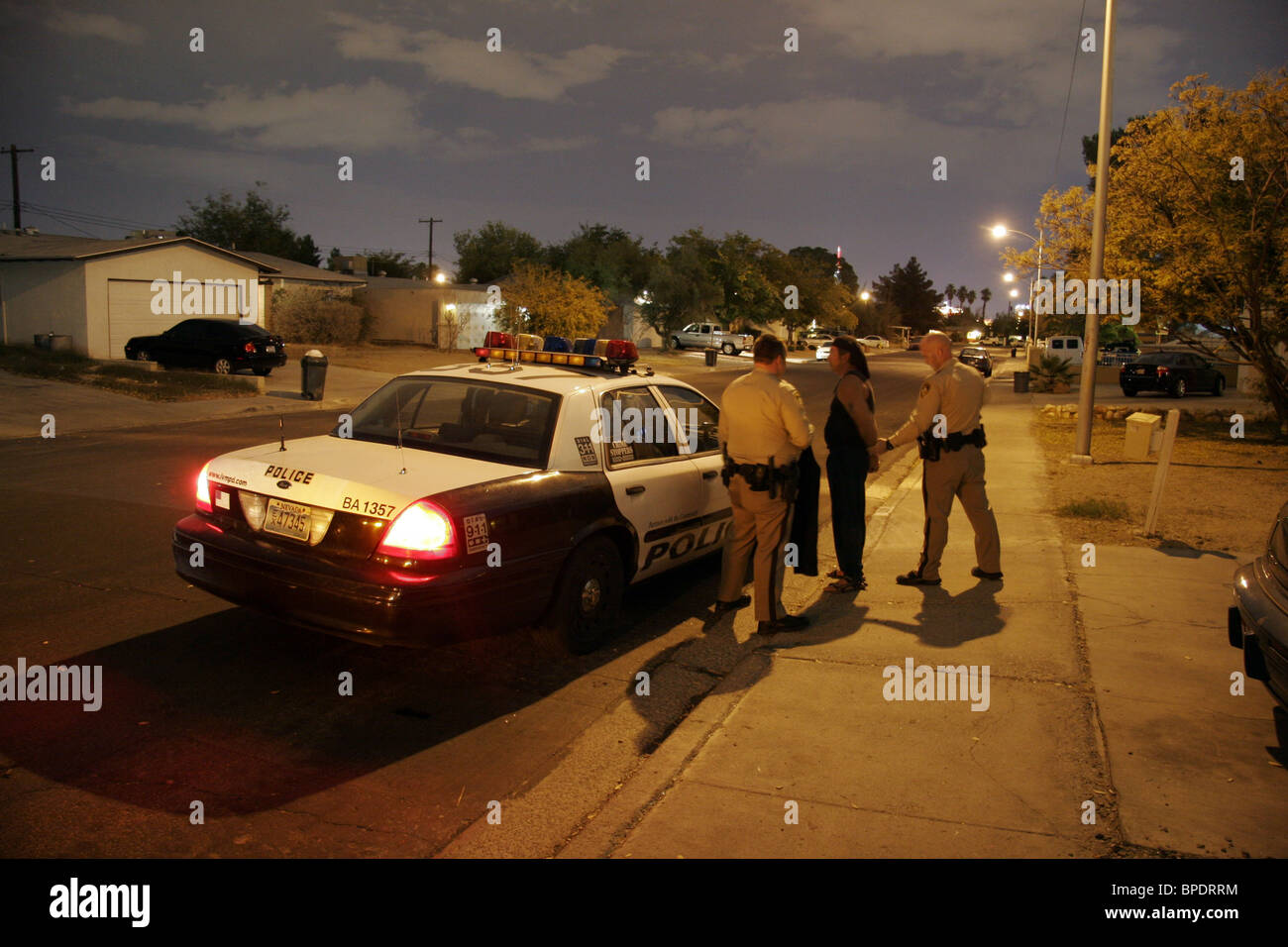 Suspect detained by police in Las Vegas Stock Photo - Alamy