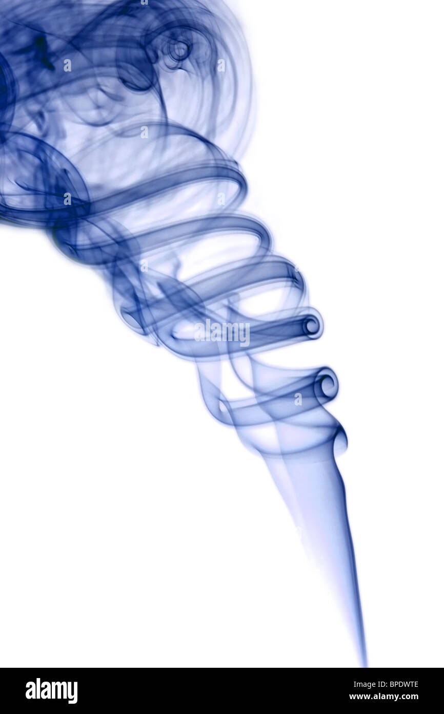 Blue smoke on white background hi-res stock photography and images - Alamy