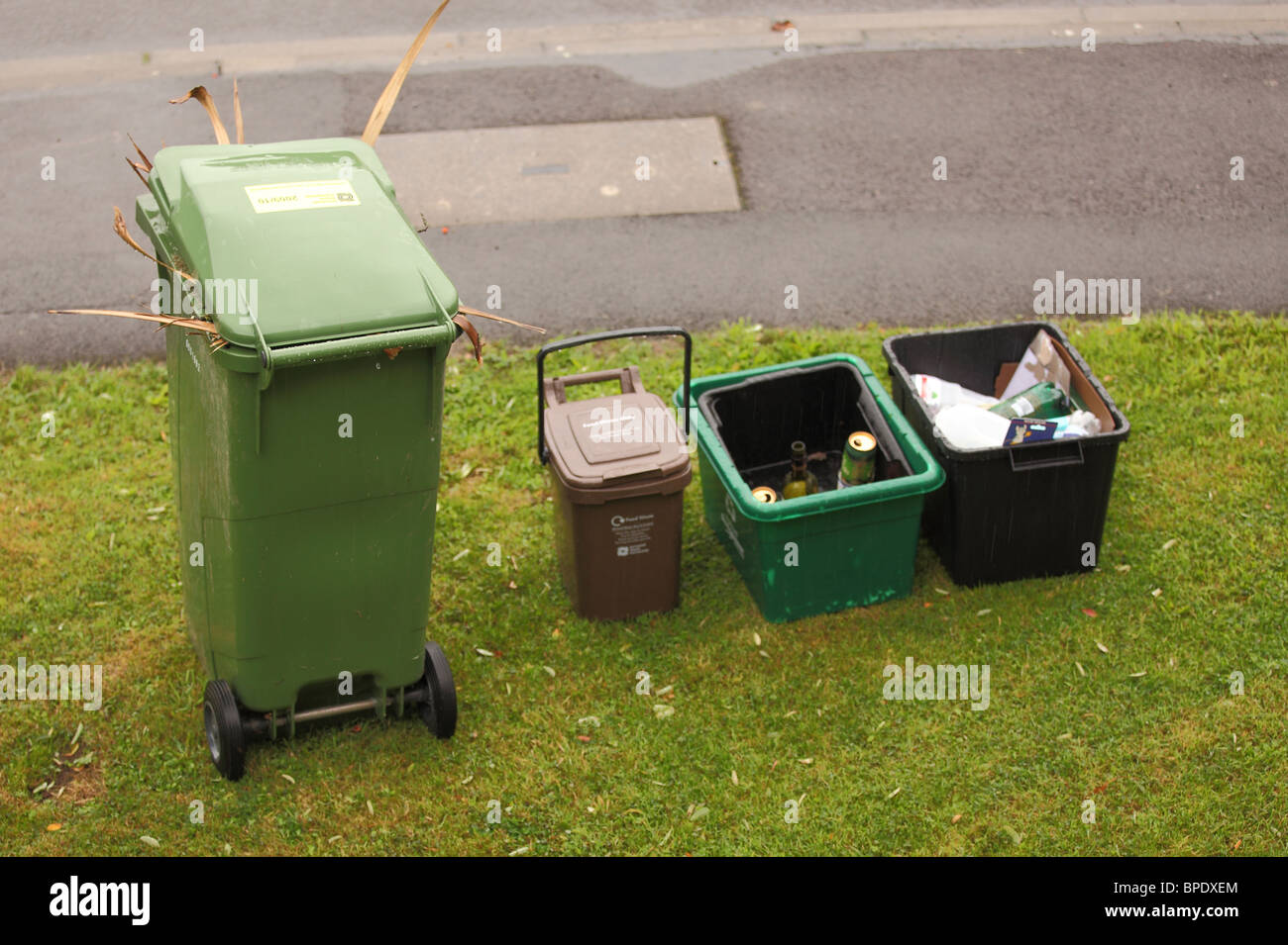 Refuse recycling bins Stock Photo Alamy