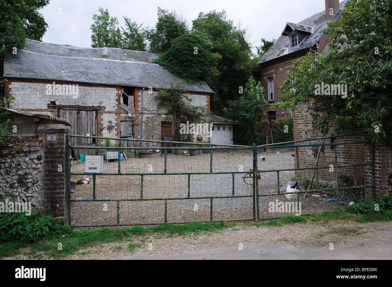 French farmyard in Gerberoy, France Stock Photo