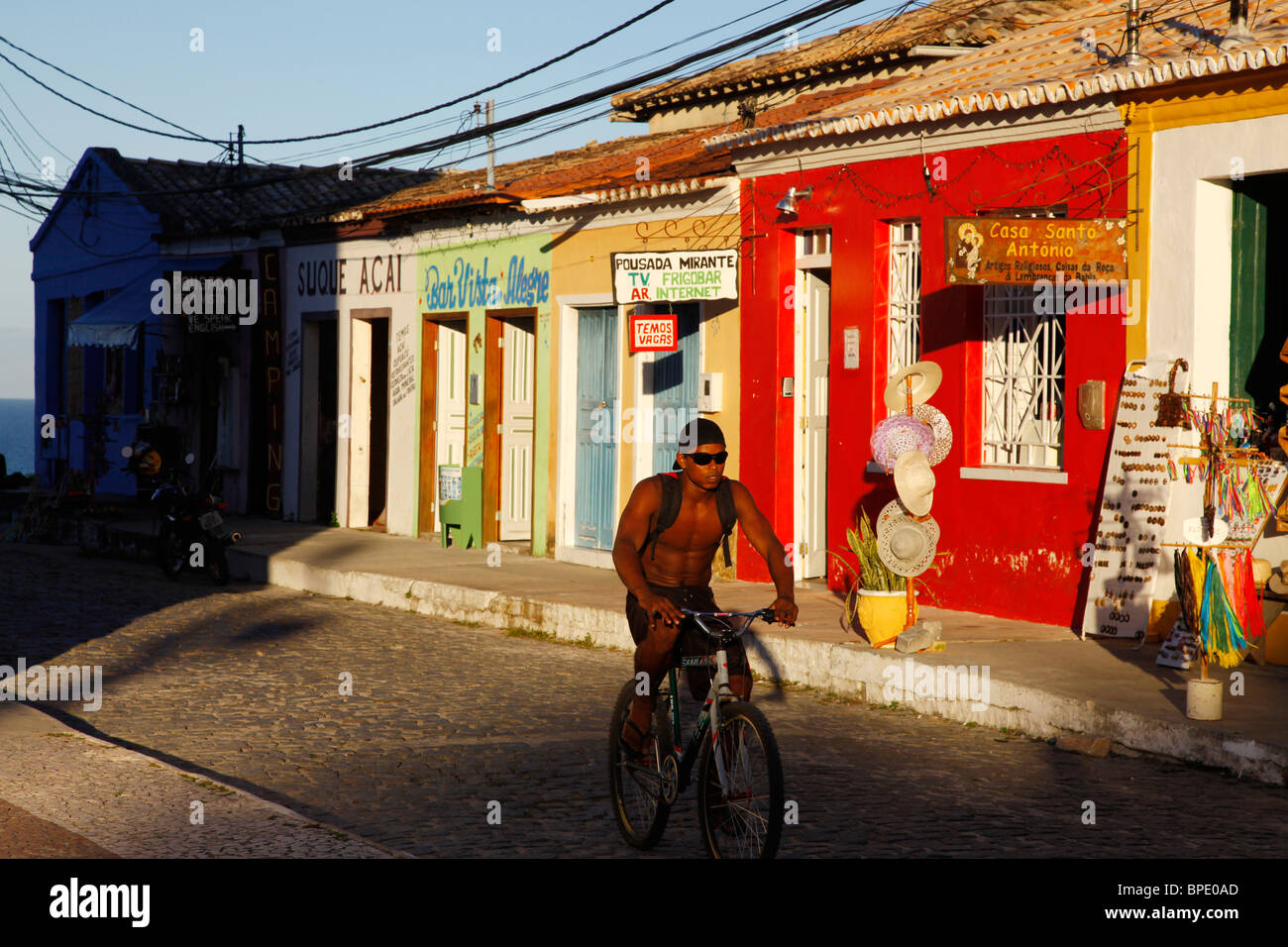 Colorful houses at the historical center of Arraial d'Ajuda, Bahia