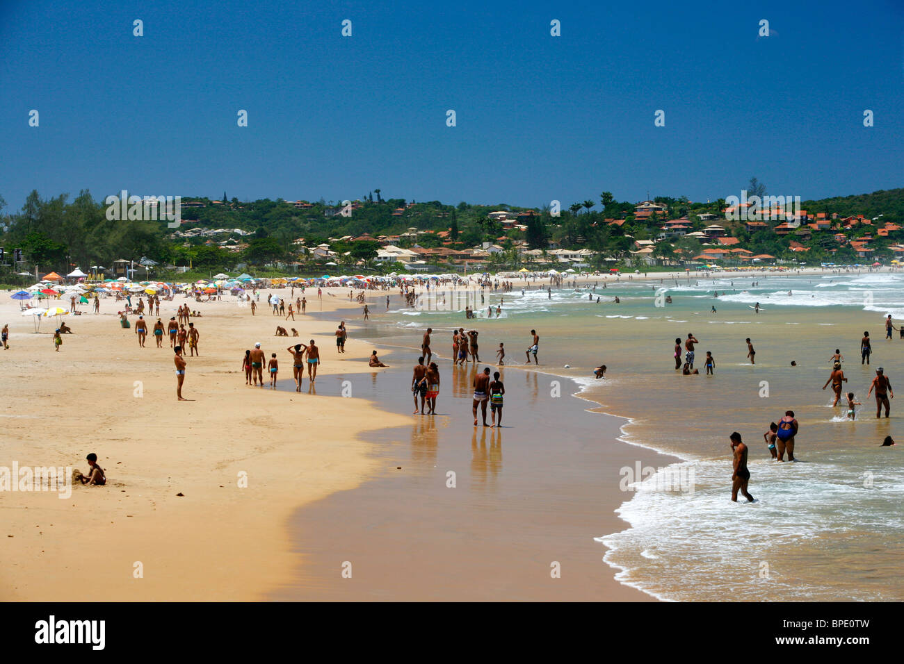 People at Geriba Beach, Buzios, Rio de Janeiro State, Brazil. Stock Photo