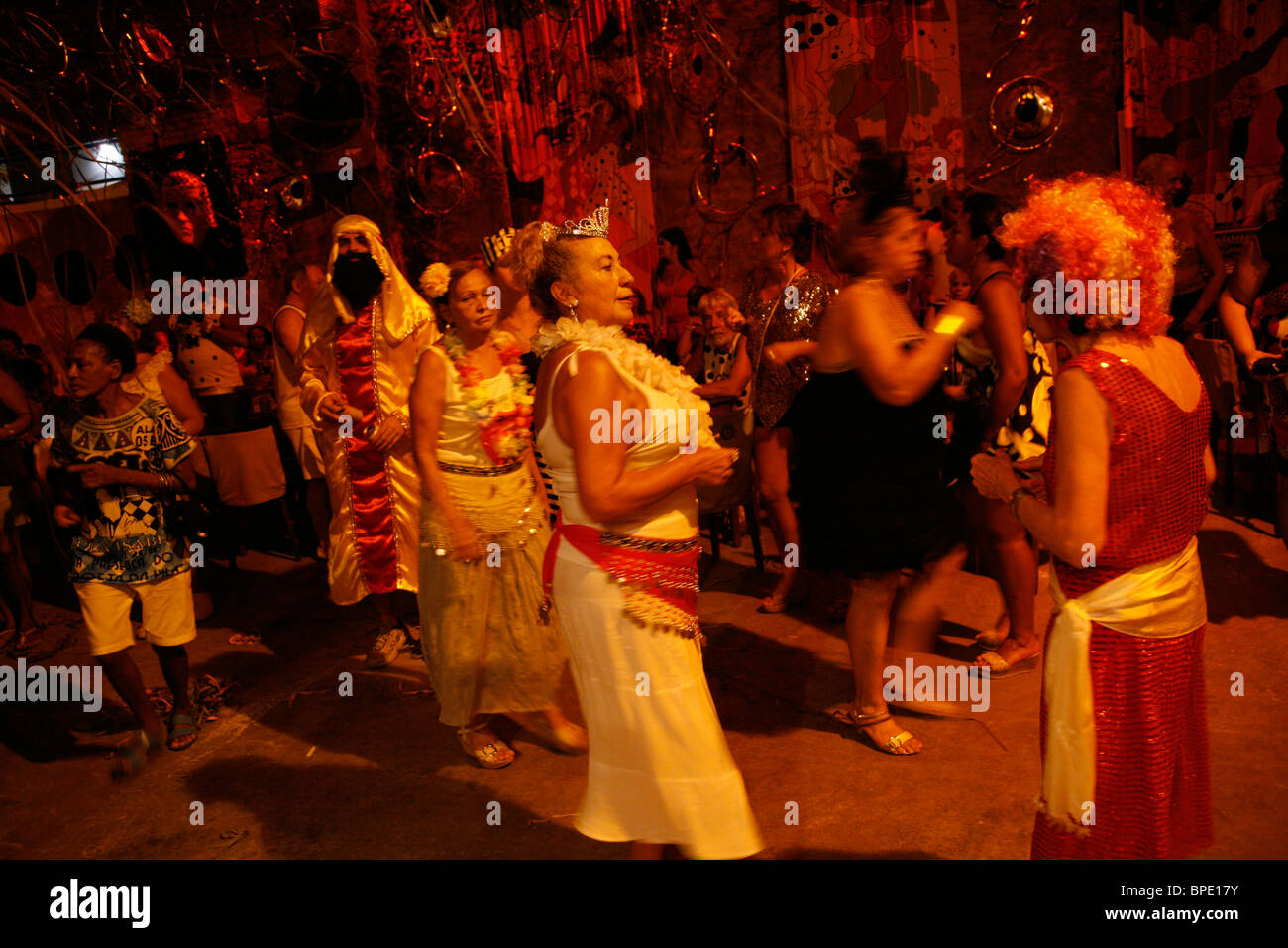 Carnival ball at a samba club in Lapa, Rio de Janeiro, Brazil. Stock Photo