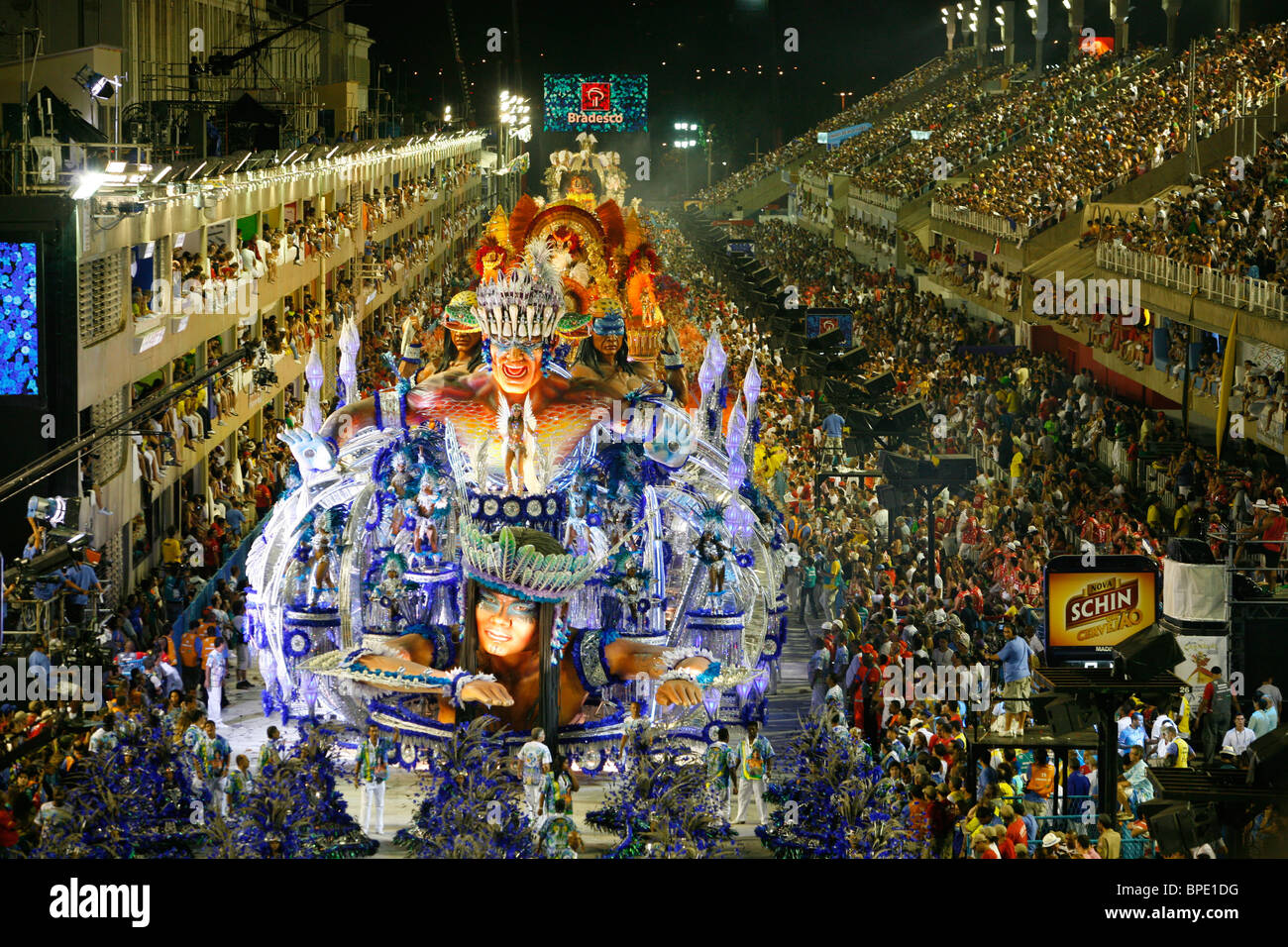 Carnival parade at the Sambodrome, 2010, Rio de Janeiro, Brazil. Stock Photo