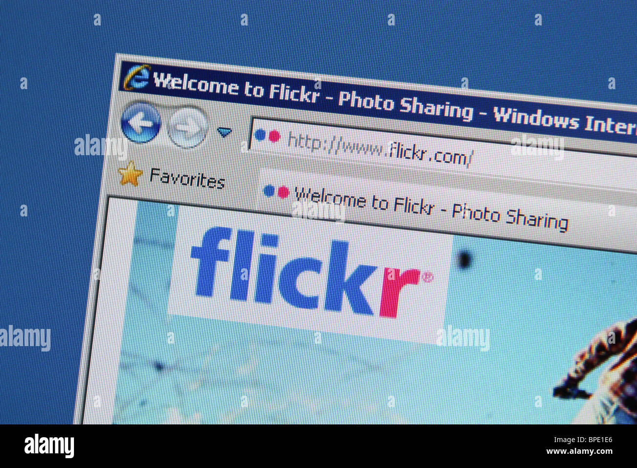 flickr online photo sharing social networking site Stock Photo