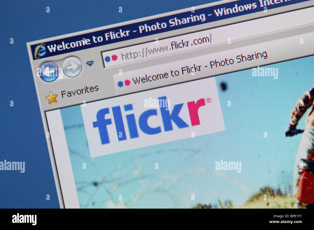 flickr online photo sharing social networking site Stock Photo