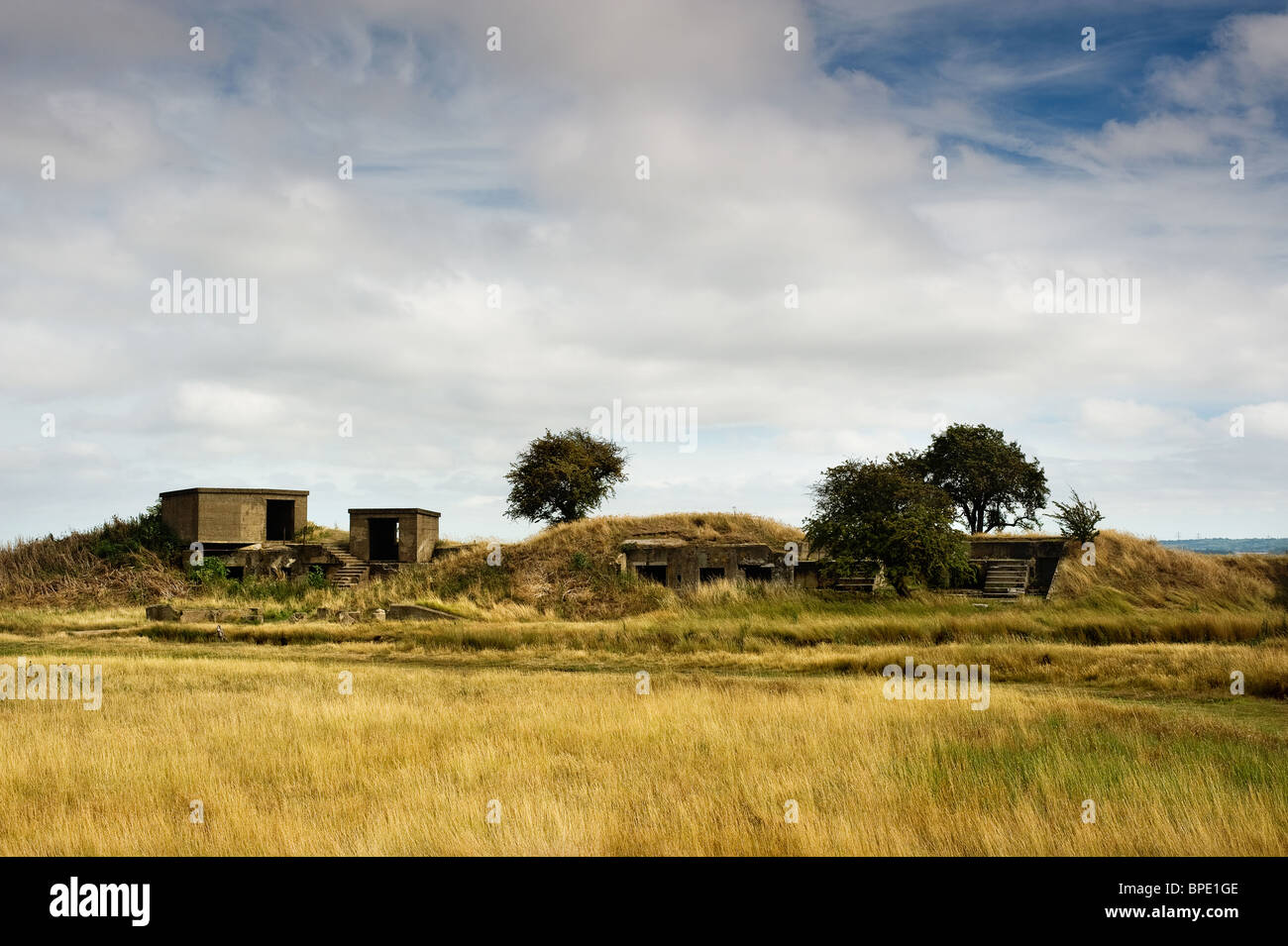 The remains of the QF Battery at Coalhouse Fort in Essex. Stock Photo