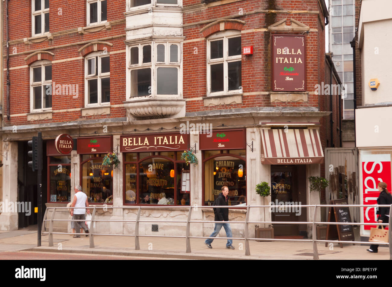 The Bella Italia Italian Restaurant in Norwich , Norfolk , England , Great Britain , Uk Stock Photo
