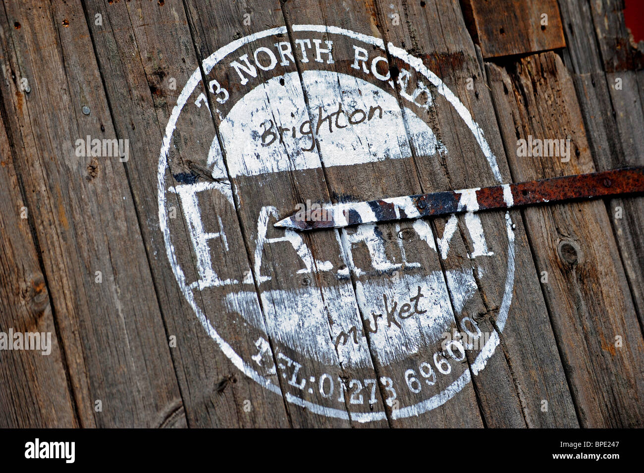 The Brighton Farm Market sign Stock Photo Alamy