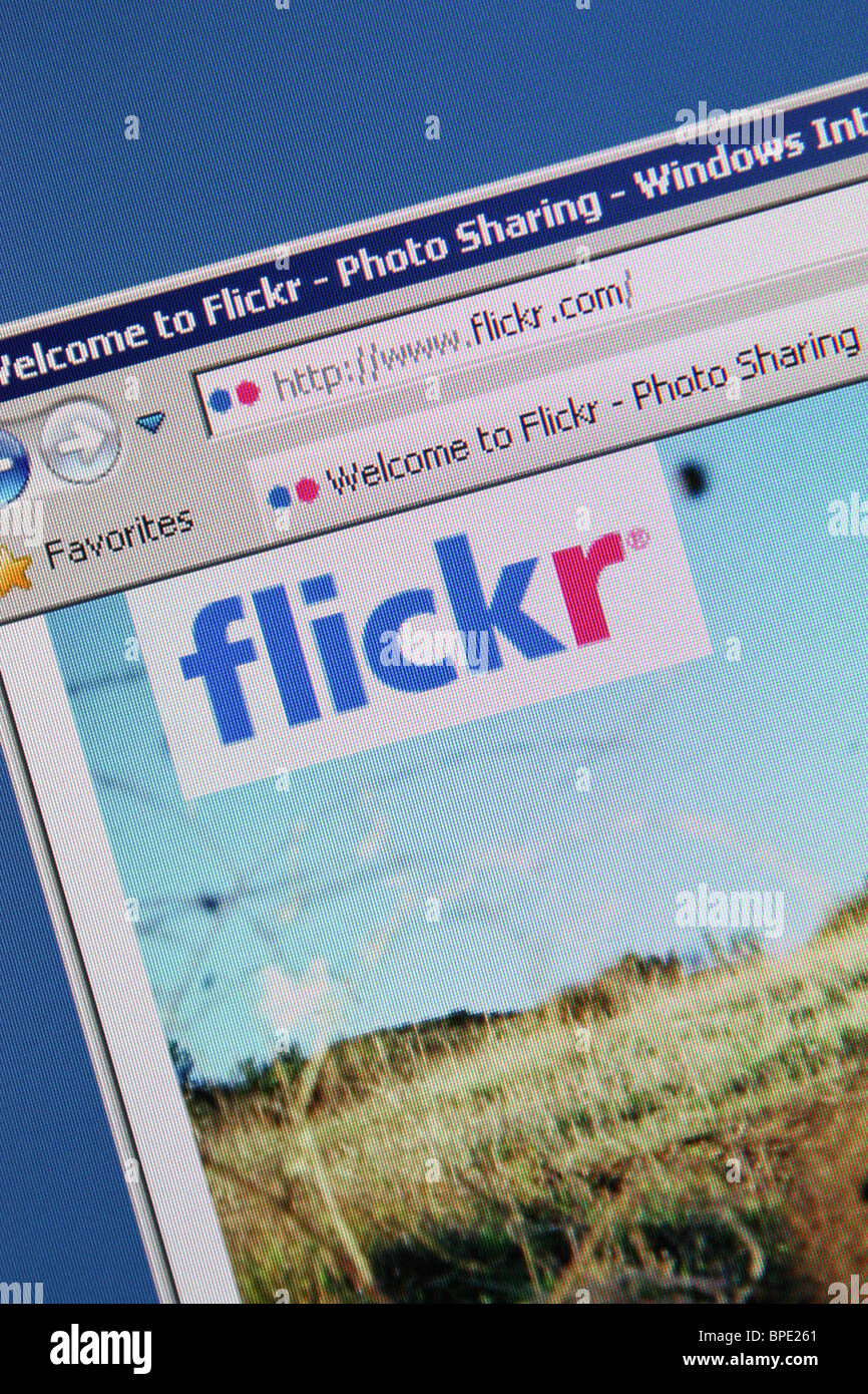 flickr online photo sharing social networking site Stock Photo
