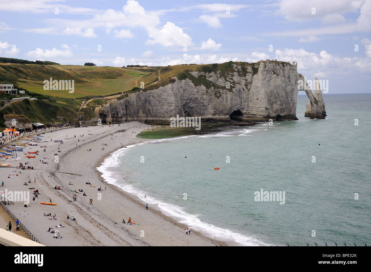 The beach and cliffs at Etretat Stock Photo - Alamy