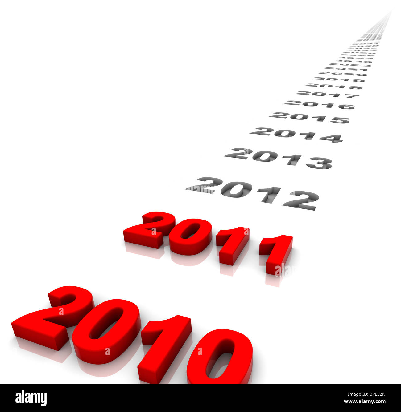 New year 2011 and the years ahead. Part of a series. Stock Photo