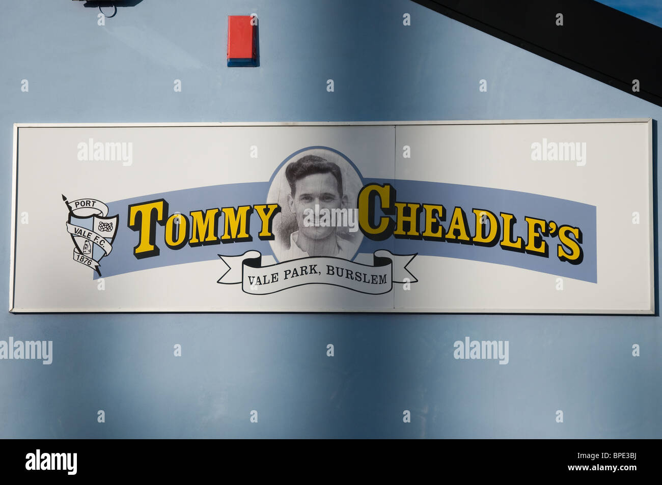 Tommy Cheadles's bar sign Port Vale StokeonTrent Stock Photo Alamy