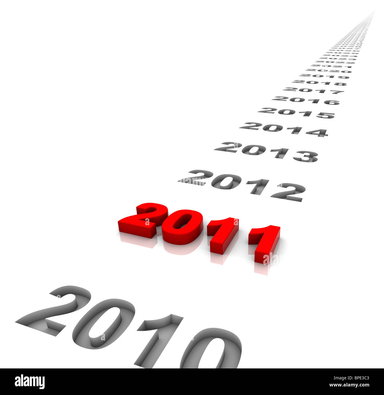 New year 2011 and the years ahead. Part of a series. Stock Photo