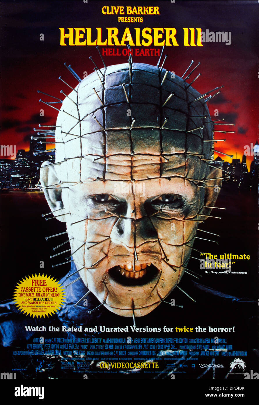 Film Poster Hellraiser Iii Hell On Earth 1992 Stock Photo Alamy