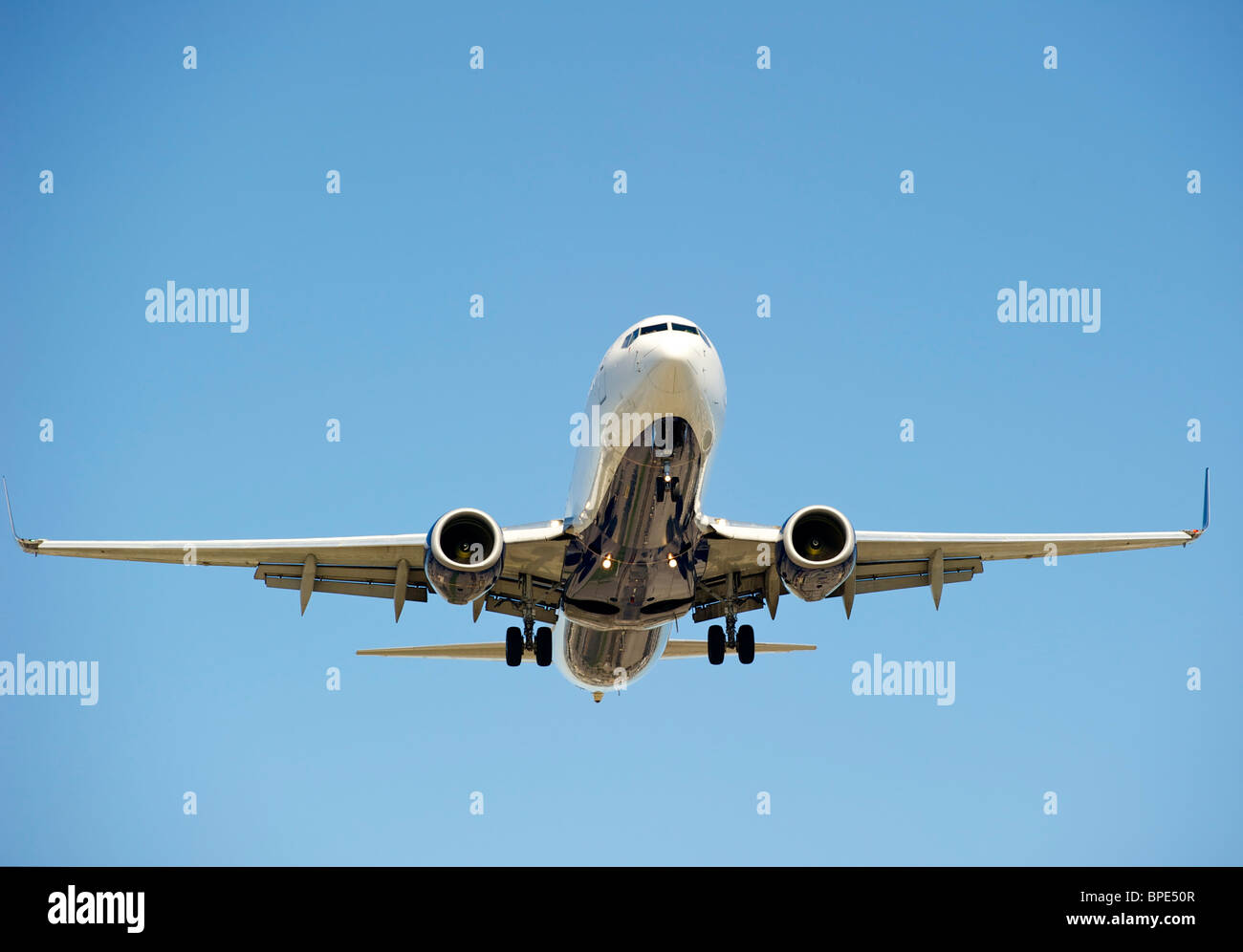 Airplane in Flight Stock Photo