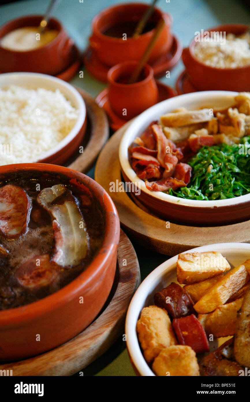 Feijoada, traditional Brazilian dish at Bolinha restaurant, Sao Paulo