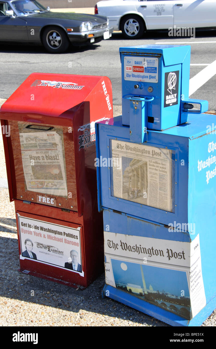 Newspaper distribution boxes, Washington DC, USA Stock Photo Alamy