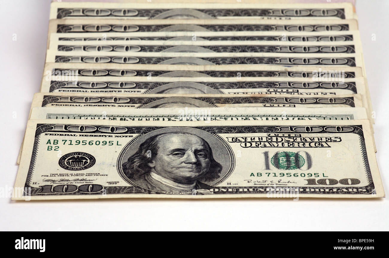 100-dollar banknotes Stock Photo