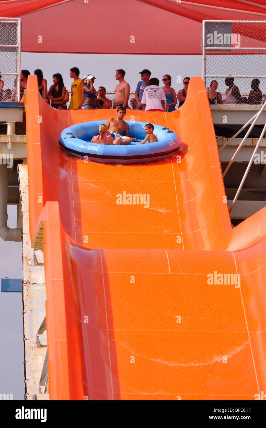 Water slide at Hurricane Harbor waterpark , Six Flags Over Texas