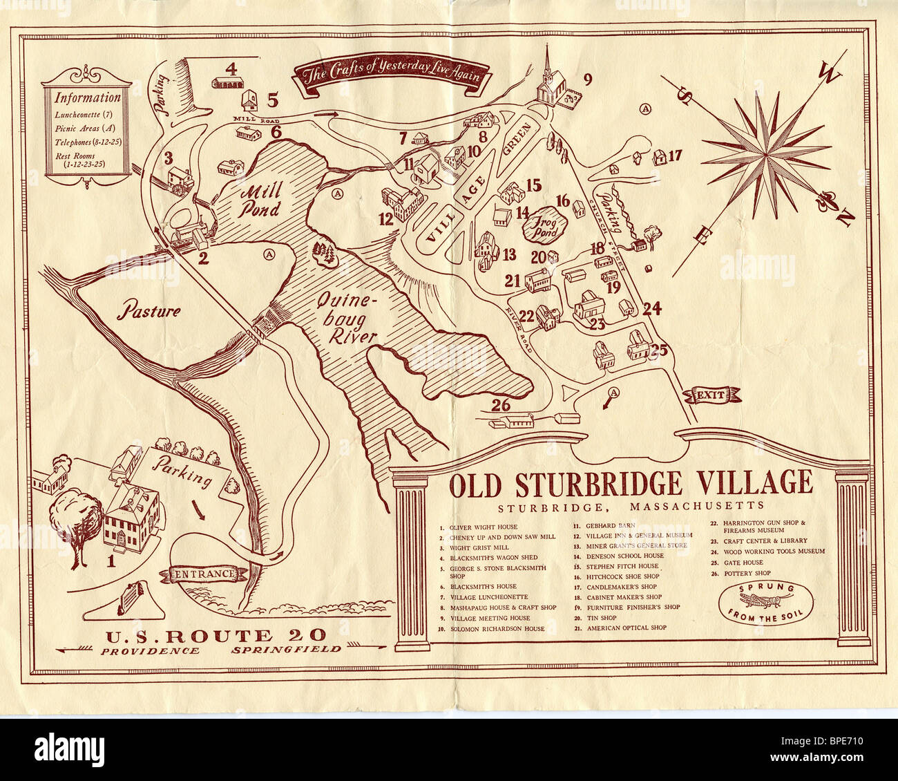 Old map of Sturbridge Stock Photo