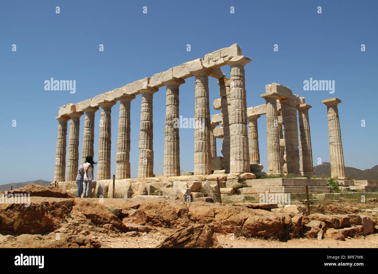 Temple of Poseidon, Cape Sounion, Attica, Greece Stock Photo