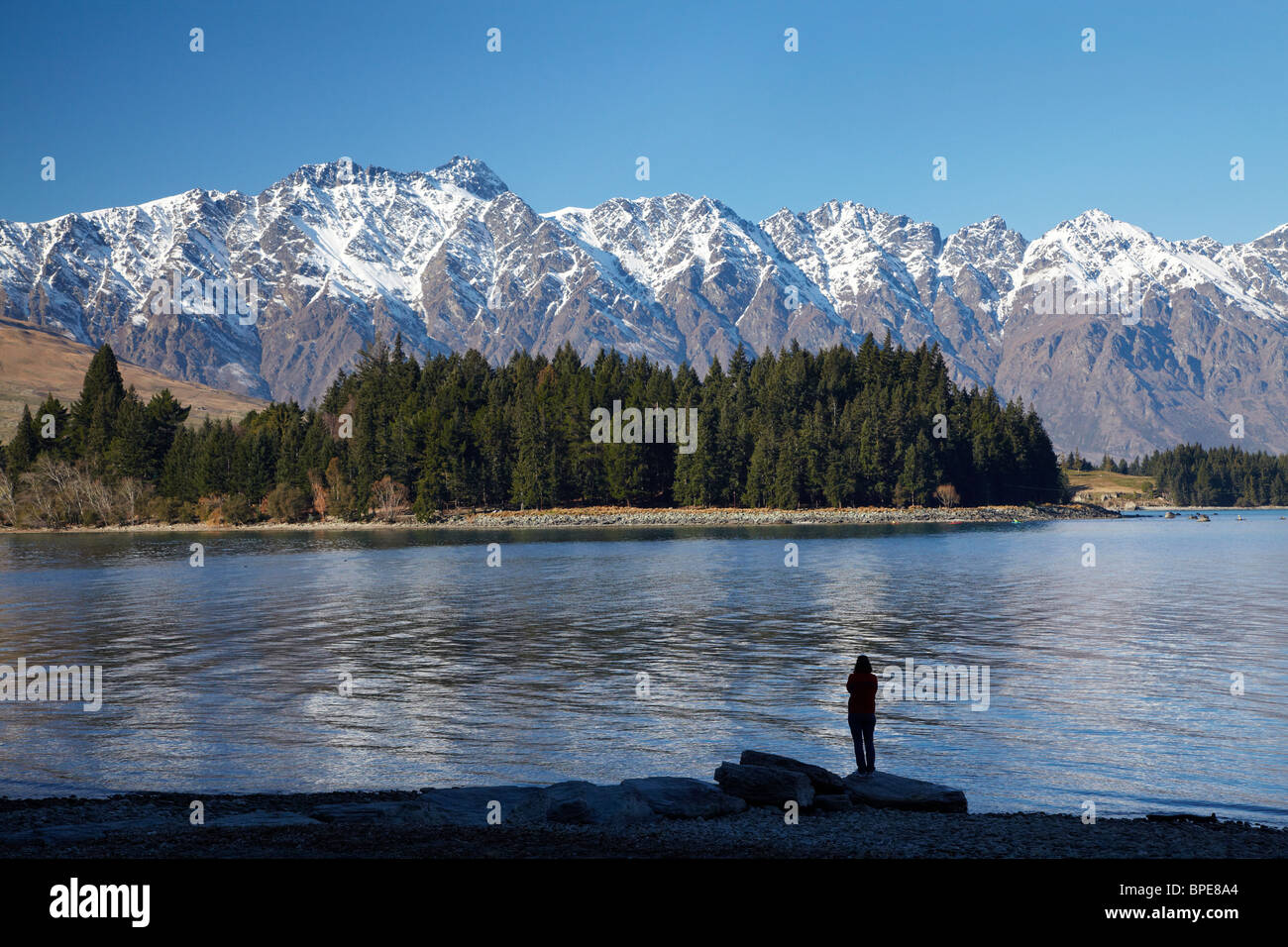 The Remarkables and Lake Wakatipu, Queenstown, South Island, New ...