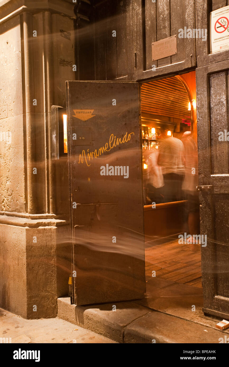 Barcelona Exterior of Miramelindo bar, Spain Stock Photo