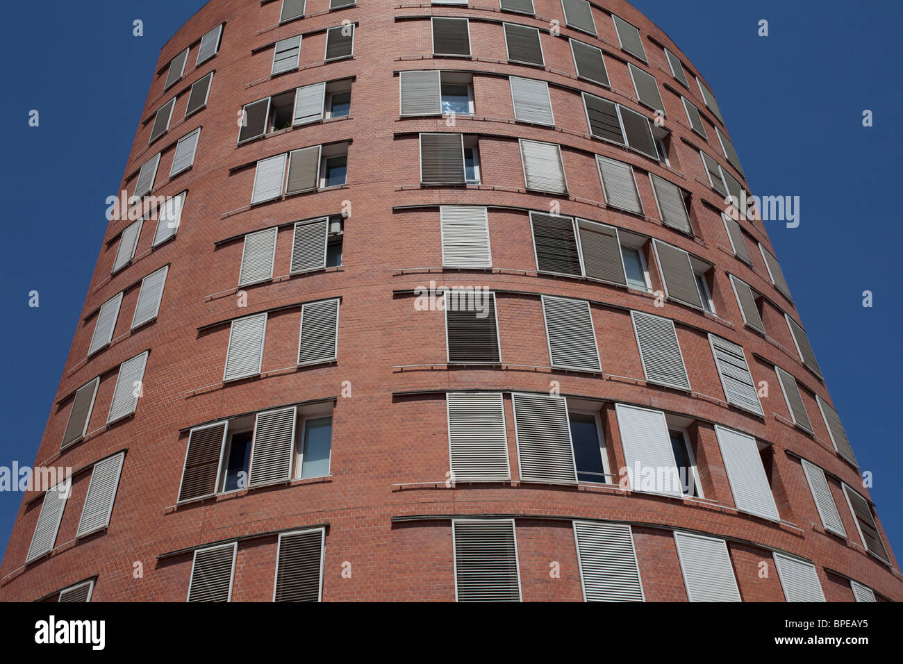 Barcelona State-of-the-art apartment block in Vila Olimpic, Spain Stock Photo