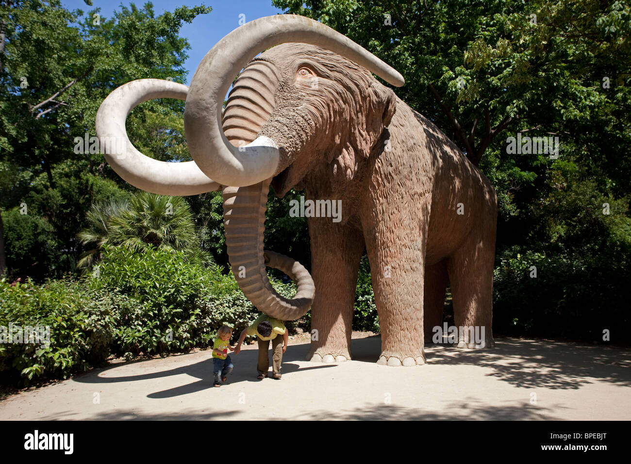 Barcelona Parc de la Ciutadella real size mammoth reproduction Stock Photo
