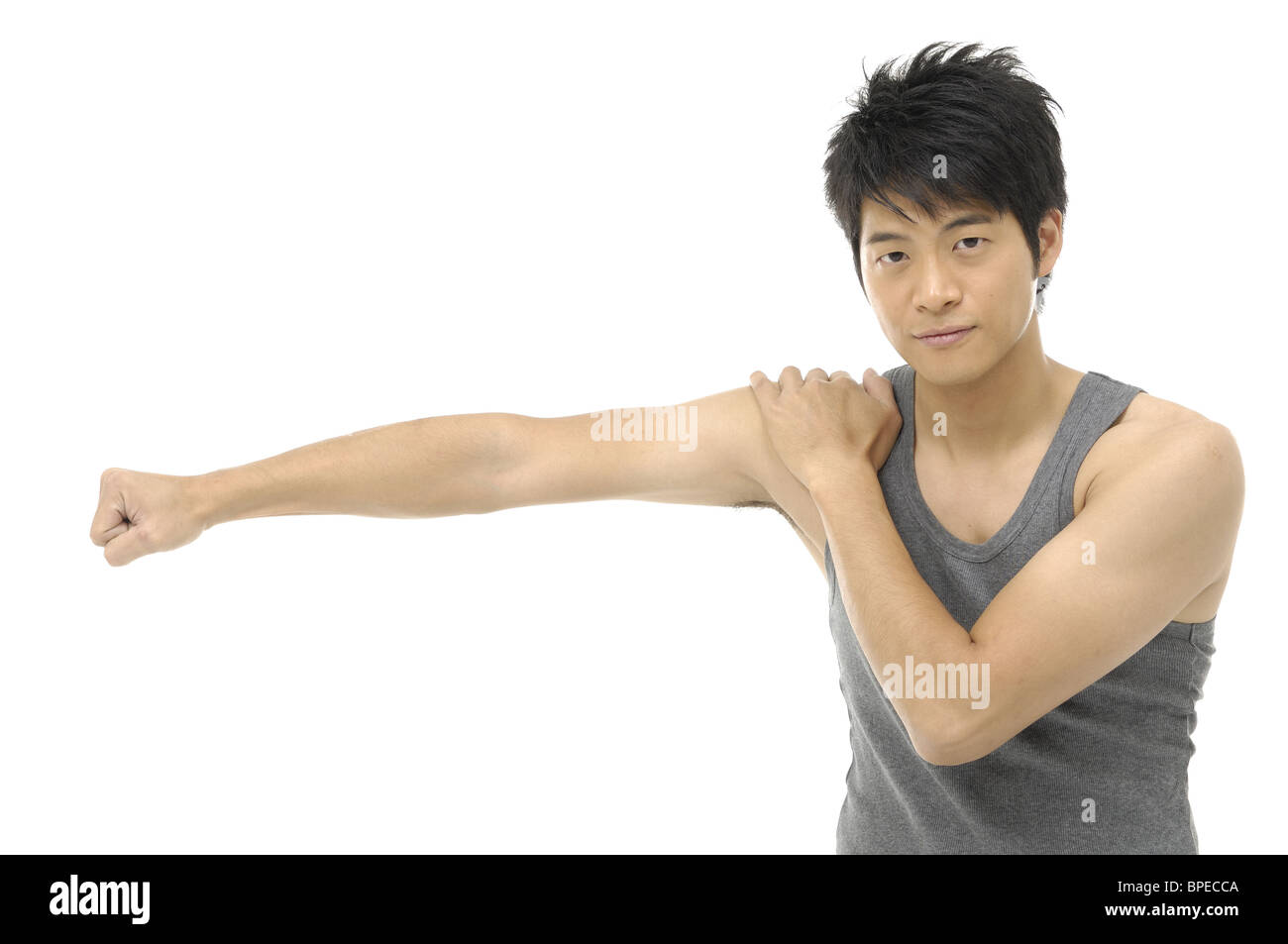 Man flexing muscles Stock Photo