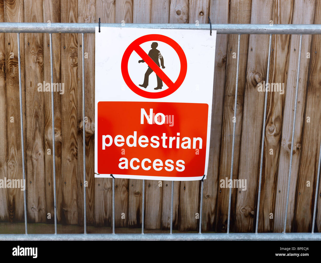 No Pedestrian Access Sign Stock Photo