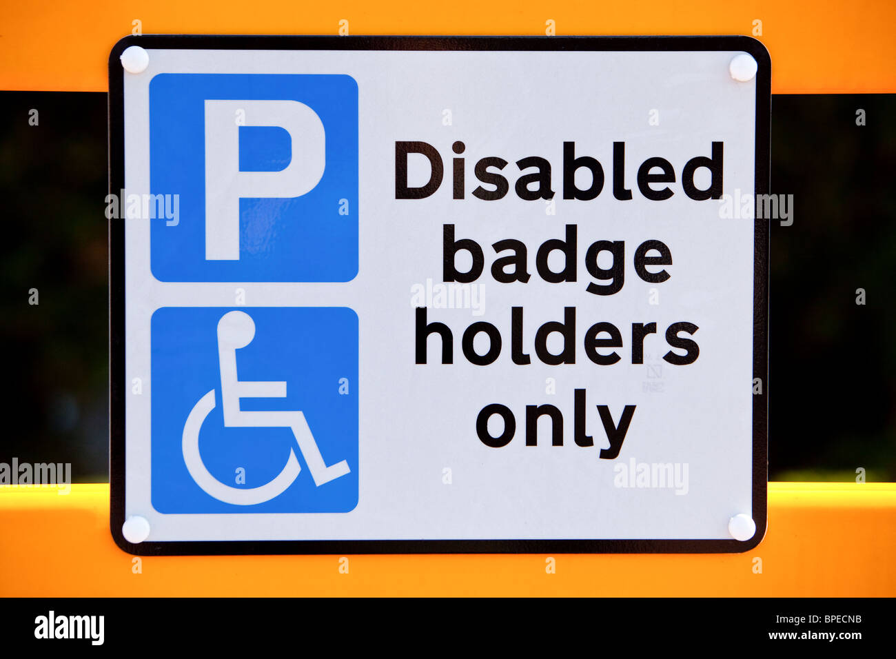 sign for disabled parking places at Scottish railway station. Uk Stock Photo