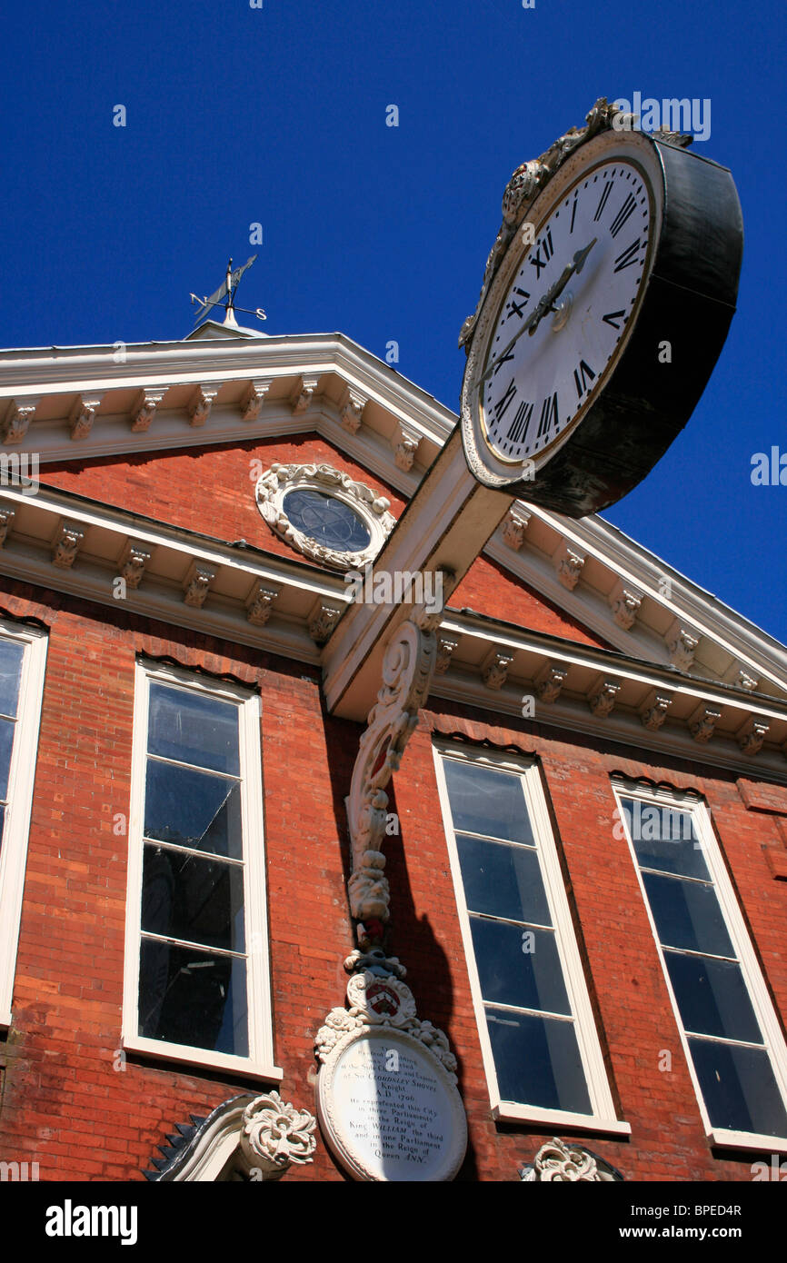 The Old Corn Exchange with its clock in the High Street, Rochester
